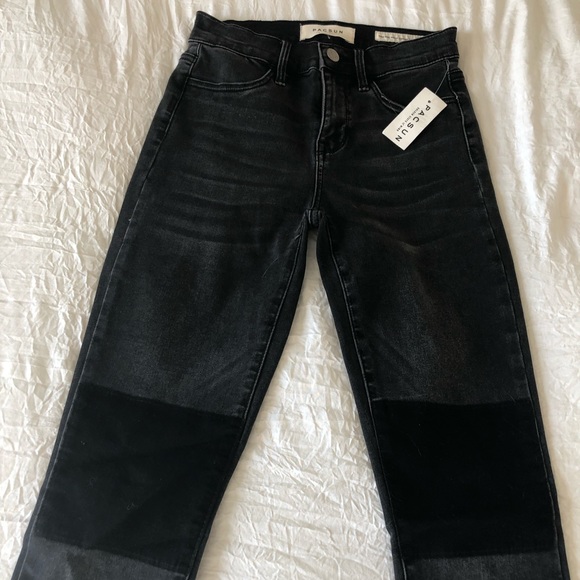 Black high-rise ankle jeggings - Picture 2 of 3